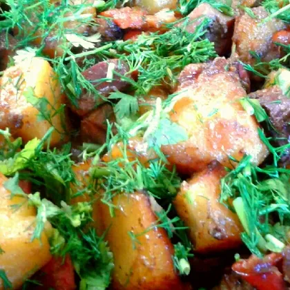 Картофель со свиными почками #кулинарныймарафон