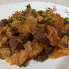 Говядина тушённая с овощами