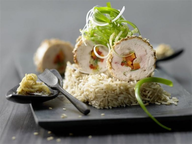 Куриные рулетики с овощами