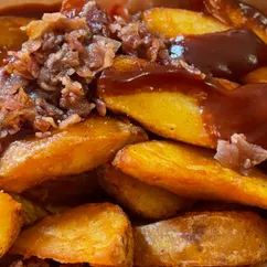 Картофель «по-деревенски» с беконом в соусе барбекю🥓🍟