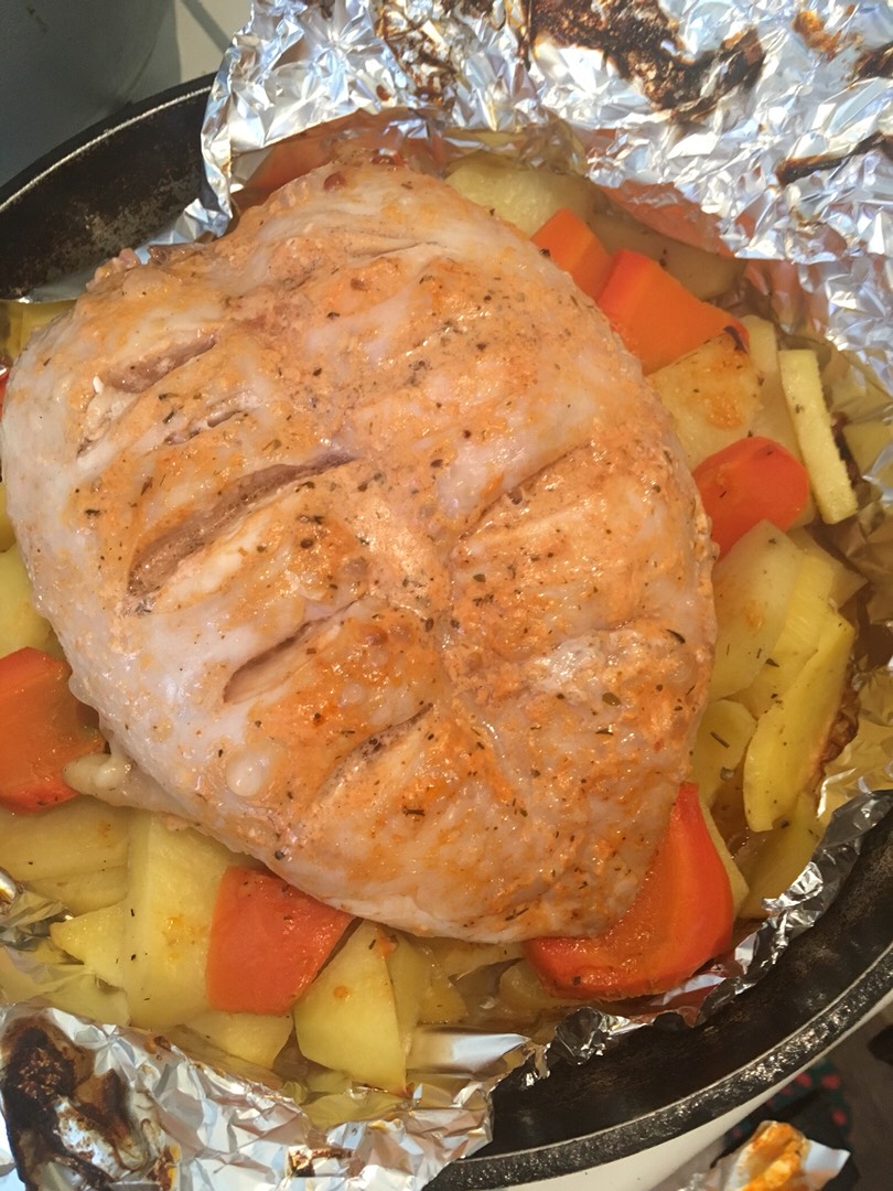 Курица с картошкой в духовке в фольге
