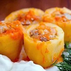 Самая вкусная фаршированная картошка