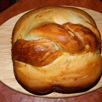 Домашний вкусный хлеб с узором, испеченный в хлебопечке