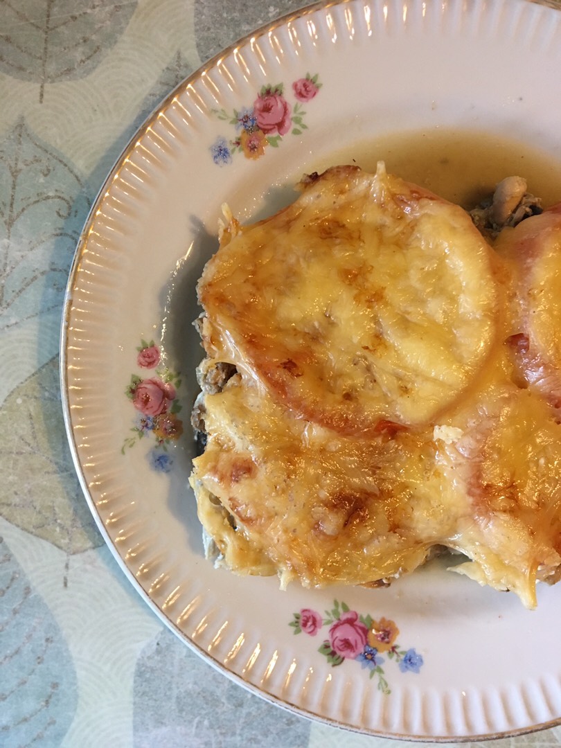 Баклажаны, запечённые с курицей