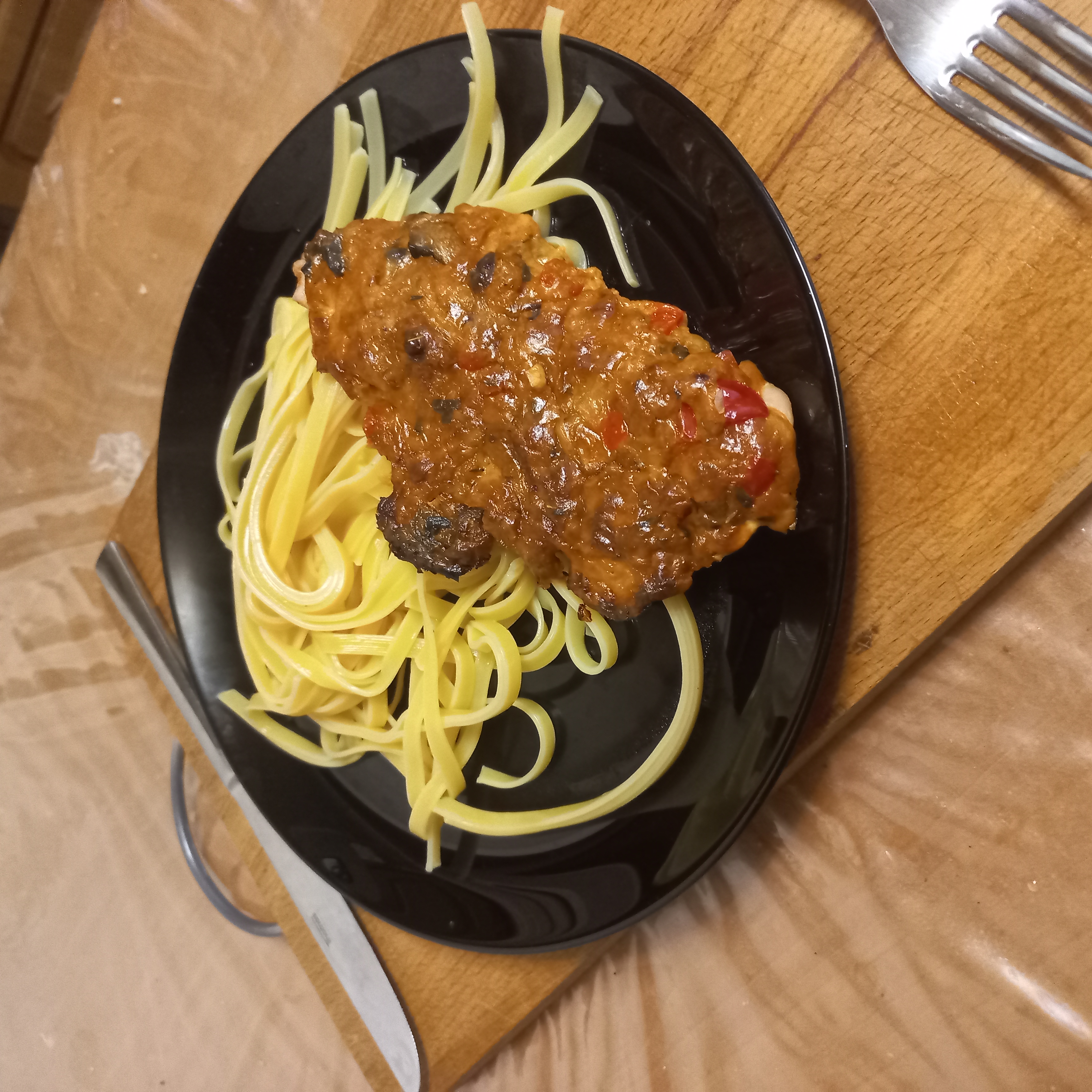 Курица с сыром и грибами