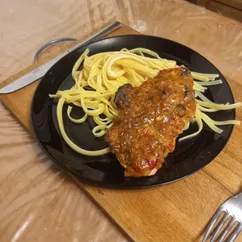 Курица с сыром и грибами