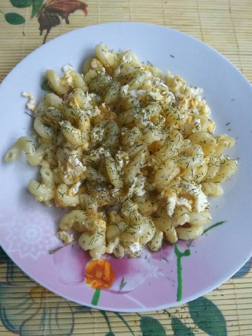 Макароны с яйцом