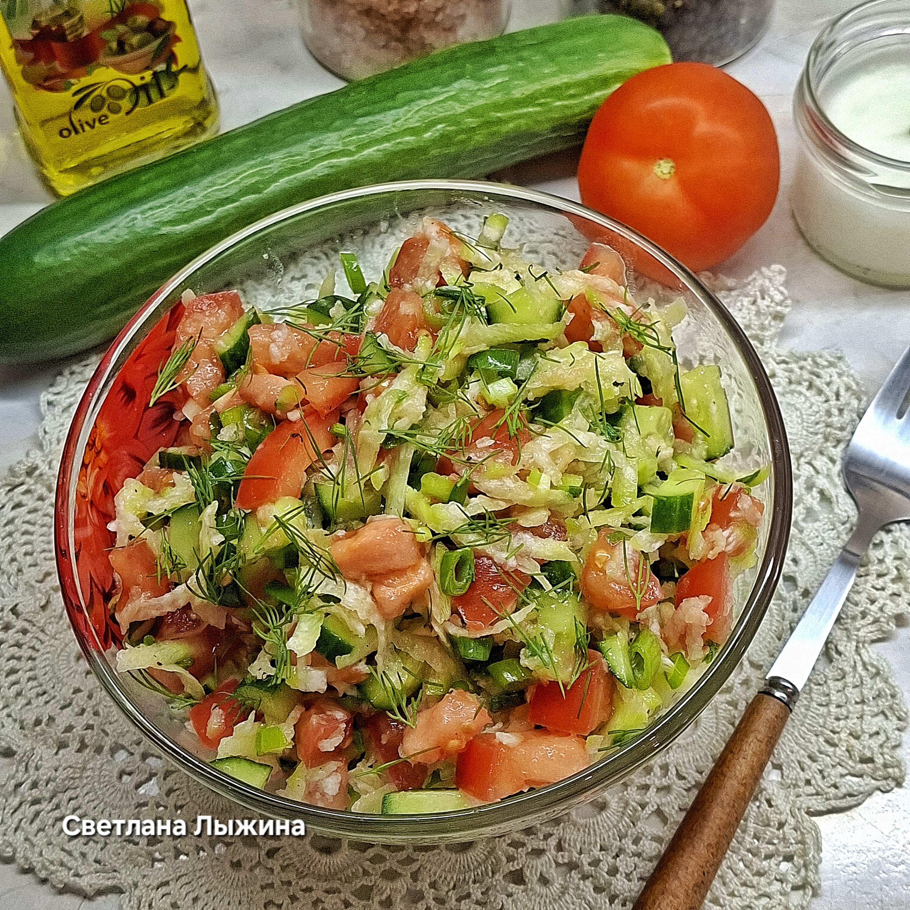 Салат с зеленой (маргеланской) редькой