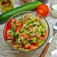 Салат с зеленой (маргеланской) редькой