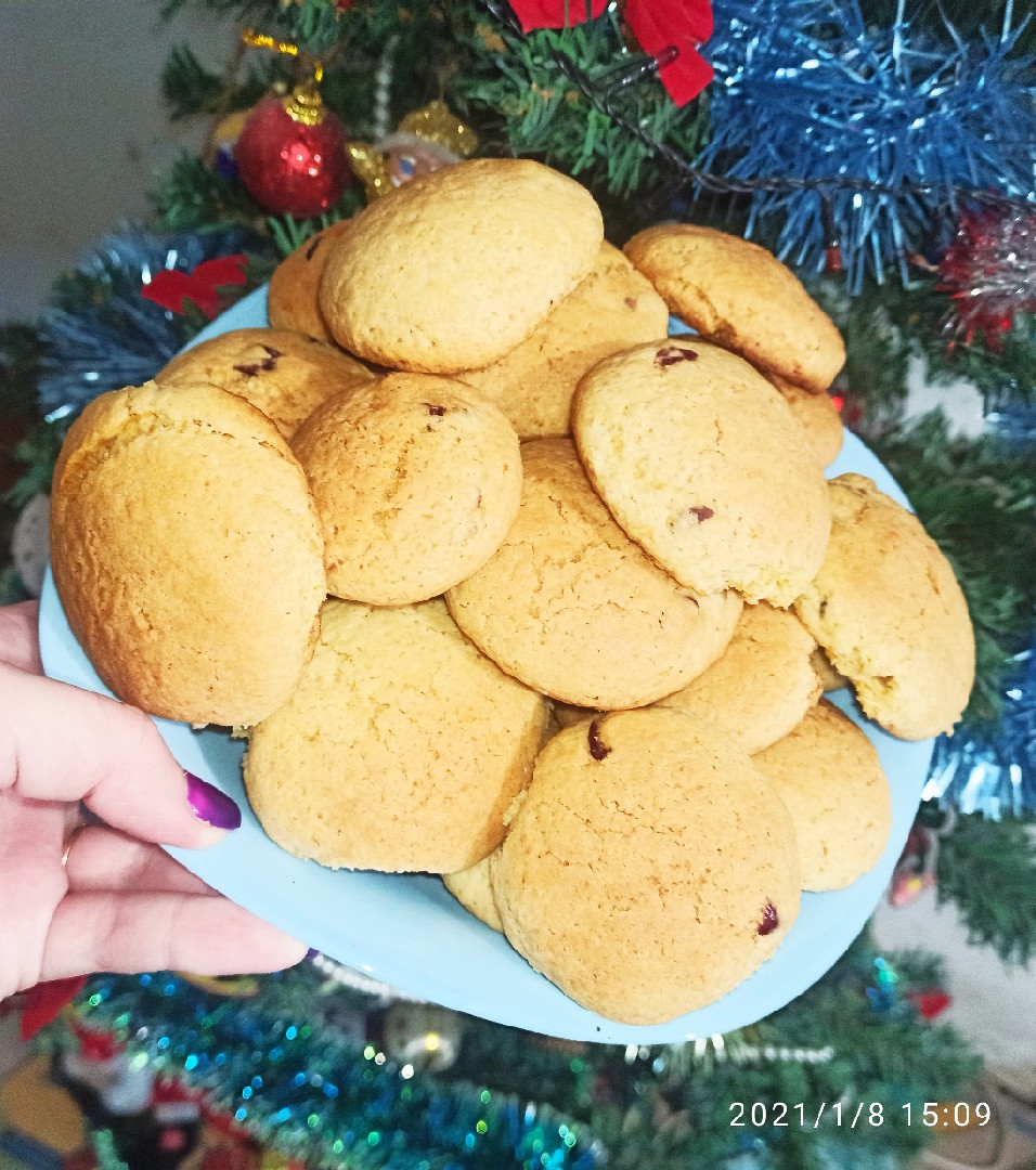 Лимонное печенье с клюквой