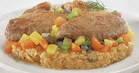 Чечевица с куриными крылышками