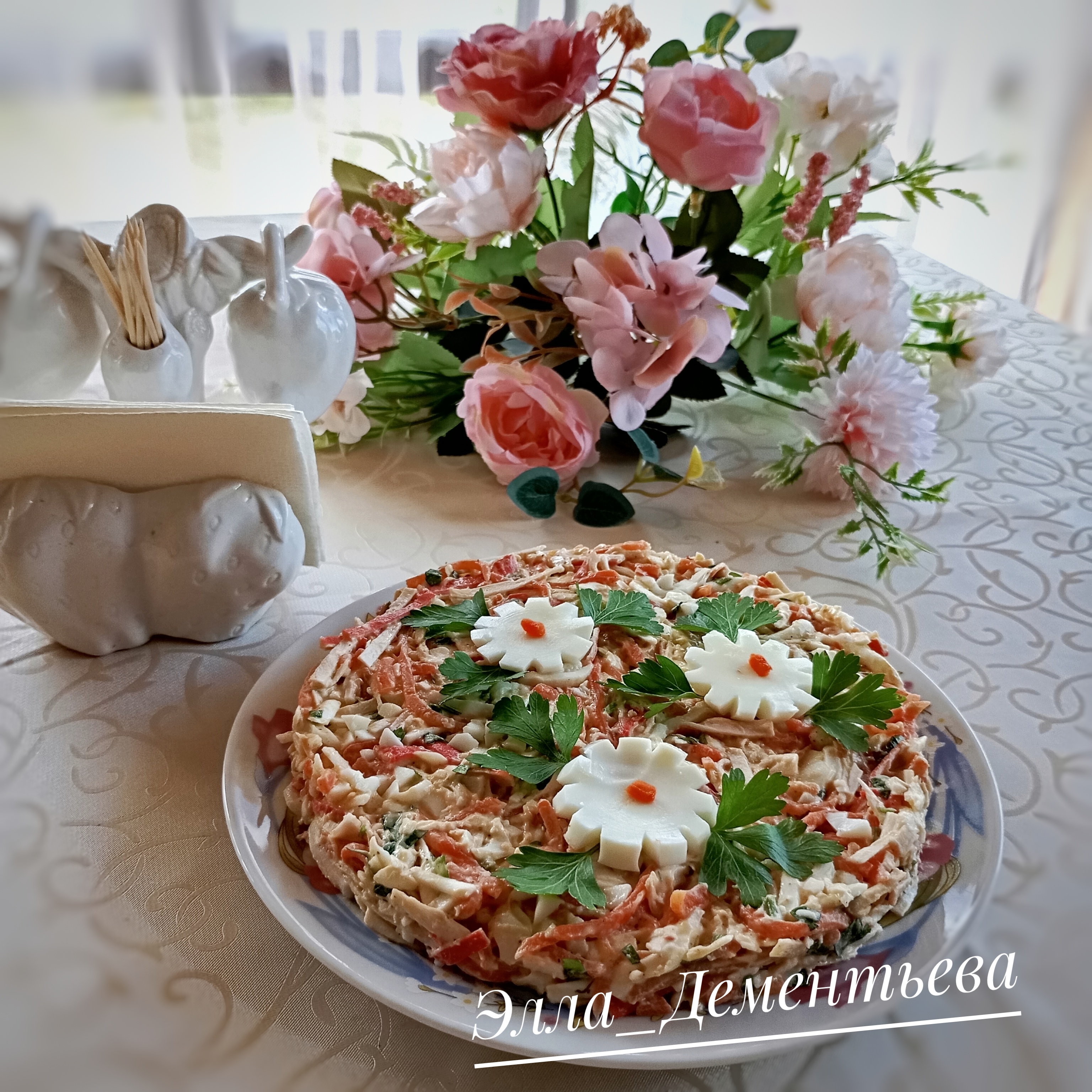 Салат с крабовыми палочками и морковью по-корейски