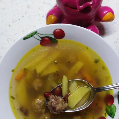 Фасолевый суп с фрикадельками 🍲🍲🍲