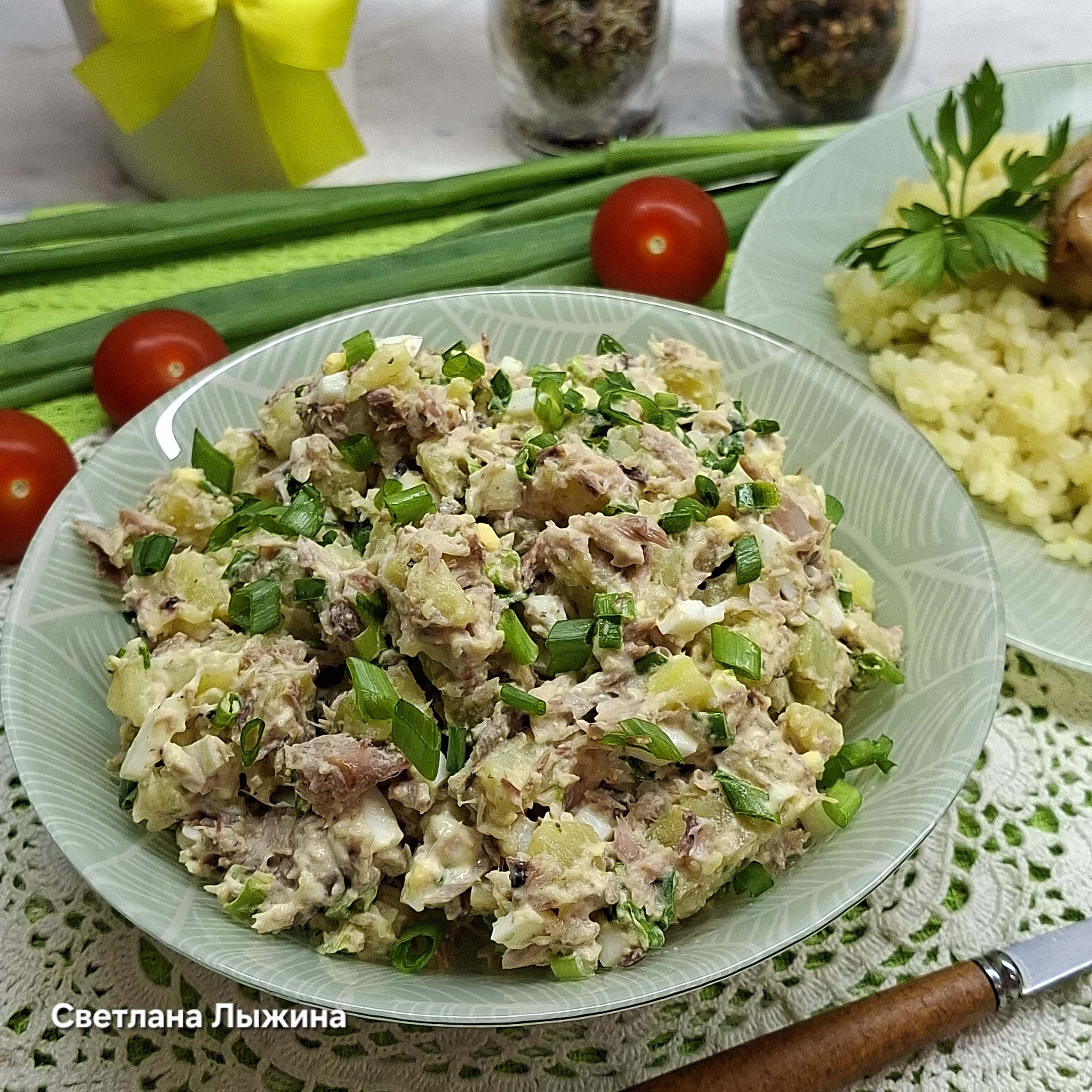 Рыбный салат с картофелем