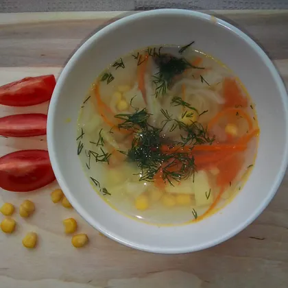 Овощной суп с кукурузой