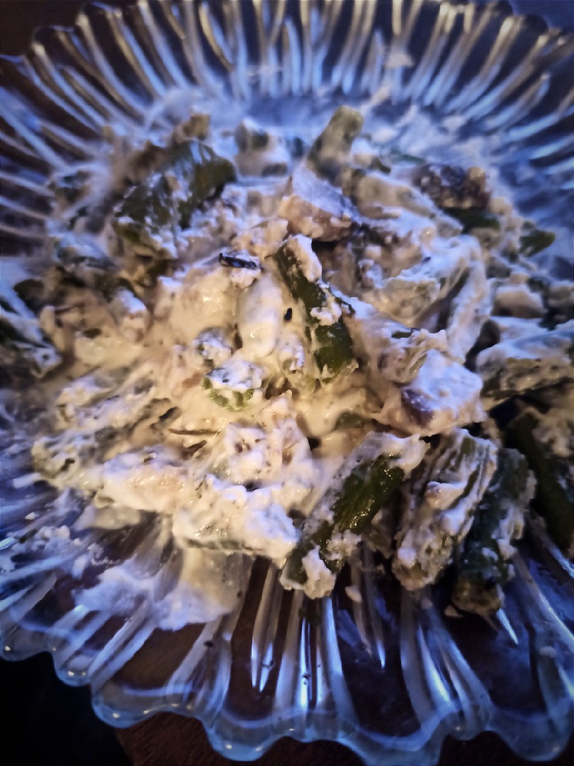 Зелёная фасоль с грибами