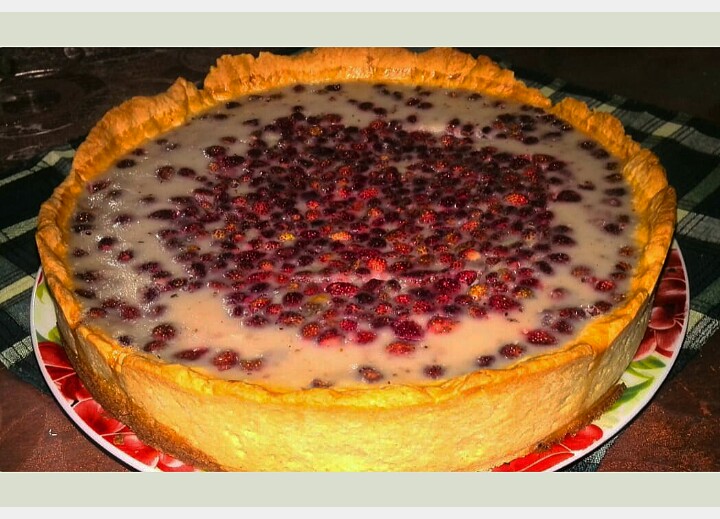🍓Песочный пирог со сметанно-земляничной начинкой🍓