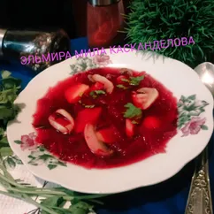 Борщ с грибами и куриным мясом 