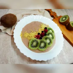 Шоколадная манная каша с фруктами🥣🥝