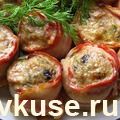 "Рулеты из кабачков с мясной начинкой в яичной заливке"