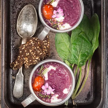 Фиолетовый суп из Краснокочанной капусты #кулинарныймарафон