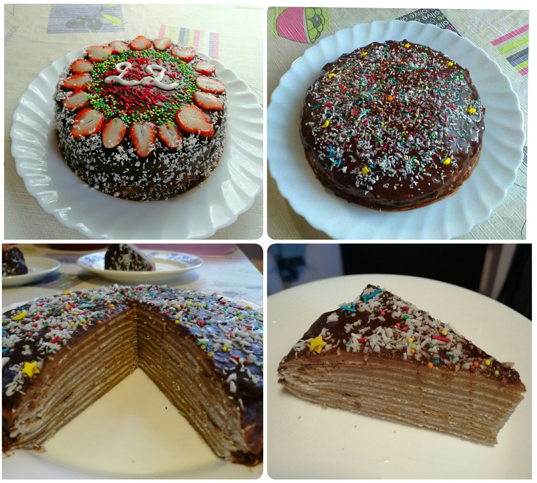 Блинный торт «Радужный»: нежные слои блинов с вкусными начинками