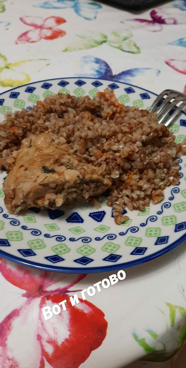 Гречка с куриными бедрышками