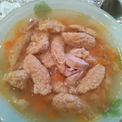 Куриный суп с овсяными клёцками