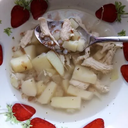 Куриный суп с гречкой без зажарки