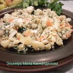 Салат оливье без мяса 