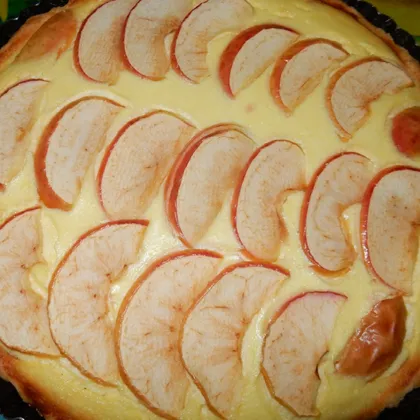 Воздушный творожный пирог с яблоками