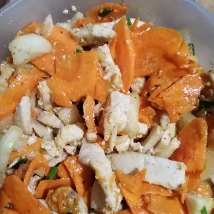 Салат 🥗 с морковью и куриной грудкой по-корейски 'Гнездо Дракона'