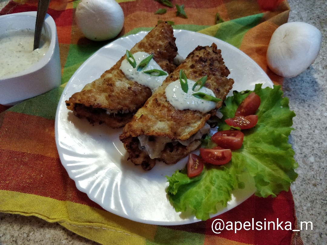 Бризоль с шампиньонами и сыром. #Чемпионатмира #Франция