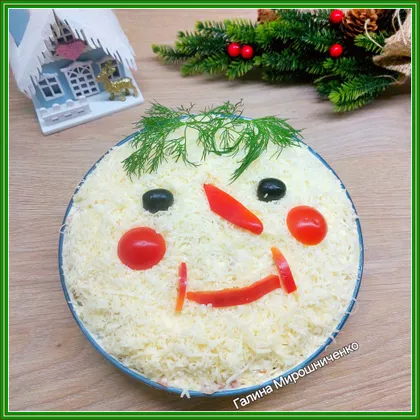 Салат "Снеговик" на Новый год 2026