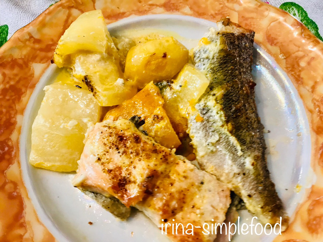 Рыба, запеченная с овощами, пошаговый рецепт на ккал, фото, ингредиенты - Мария Л