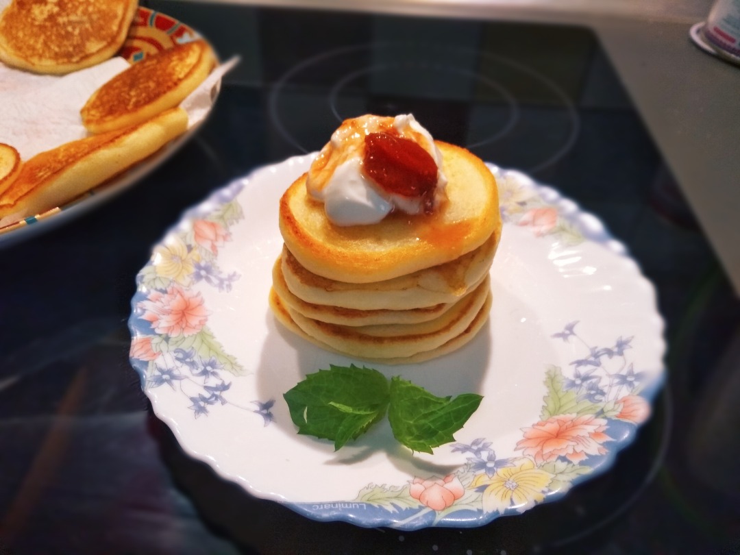 ПП оладьи из рисовой муки с творогом🥞