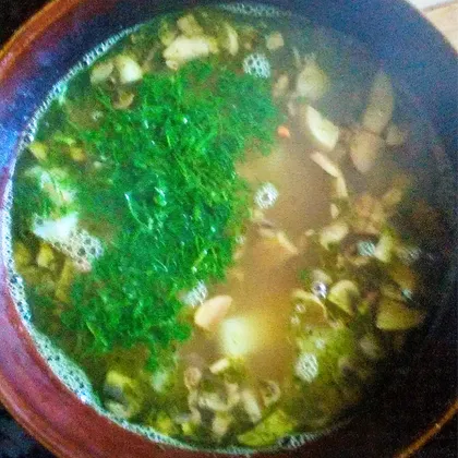 Фасолевый суп с грибами