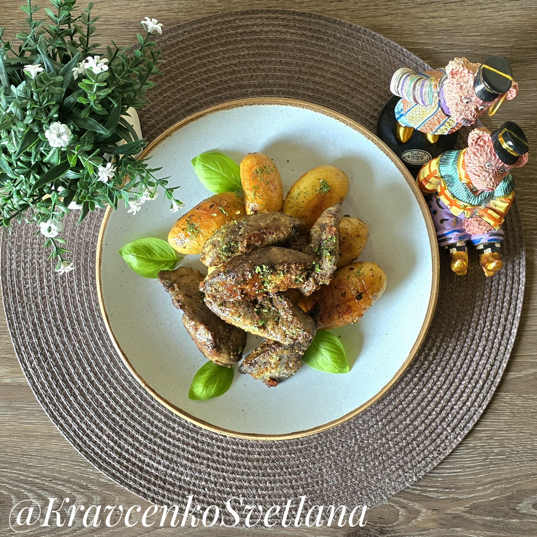 Жареная печень с картофелем