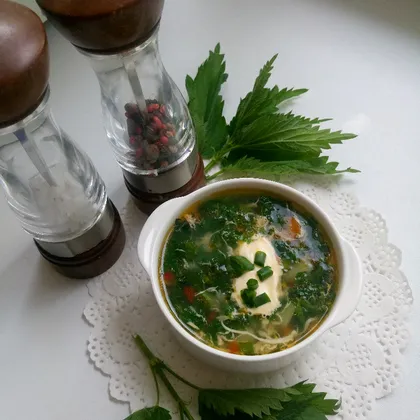 Весенний, витаминный суп с крапивой