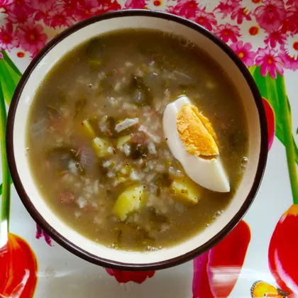 Дачный щавелевый суп