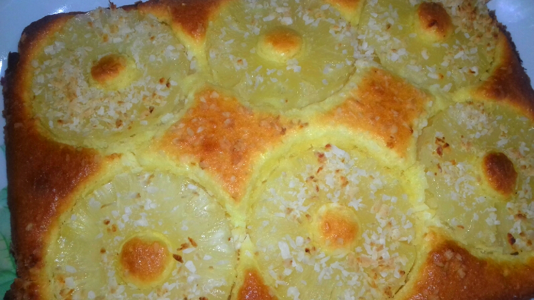 Апельсиново-творожный пирог с ананасами