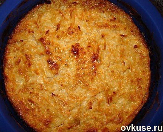 Творожная запеканка с яблоком и морковкой