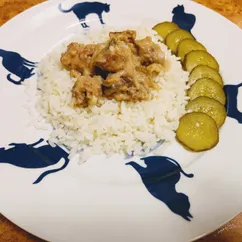 Печень в сметанном соусе 