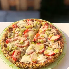 ПП пицца 🍕 из цукини и куриного филе