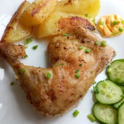 Курица с картофелем, запечённые в духовке