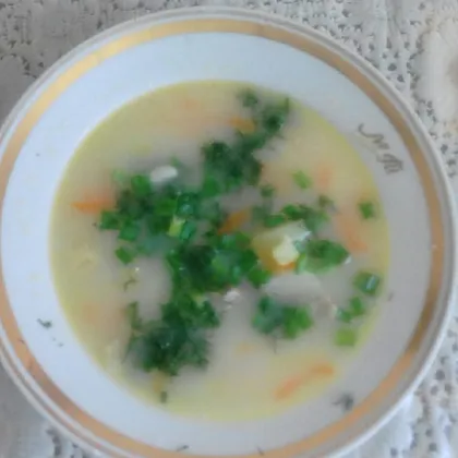 Легкий суп с плавленным сырком