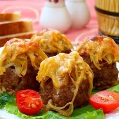 Мясные «Стожки» из фарша с картофелем и сыром