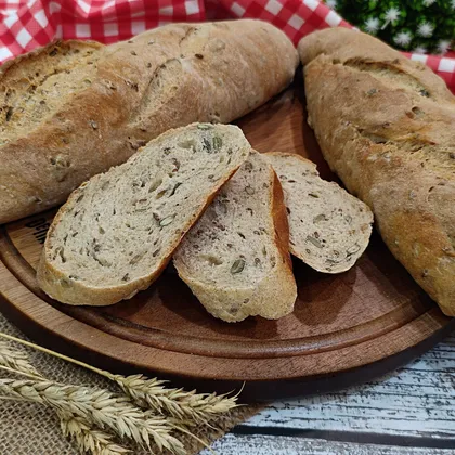 Пшенично-ржаной хлеб с семенами