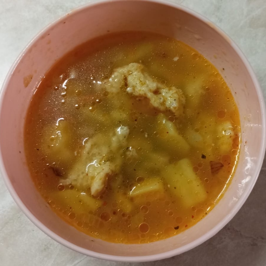 Суп с сырными клецками