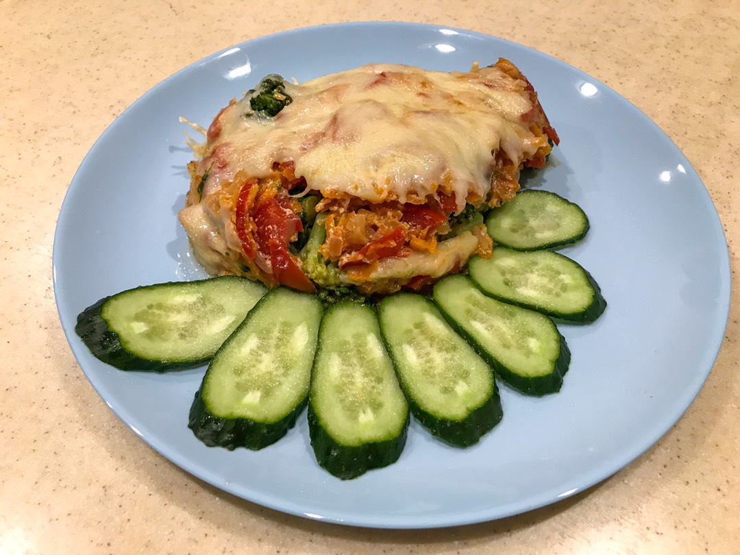 Брокколи 🥦 с овощами под сыром